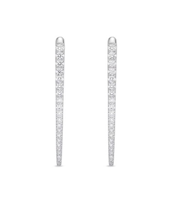 Memoire 18k White Gold Imperial Diamond Hoop Earrings de votre