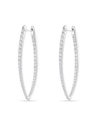 Memoire 18k White Gold Imperial Diamond Hoop Earrings de votre