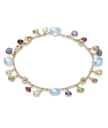 Marco Bicego Paradise 18K Yellow Gold Mixed Gemstone Single Strand Bracelet brillant des détails fins