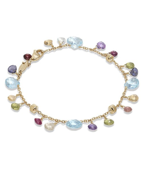 Marco Bicego Paradise 18K Yellow Gold Mixed Gemstone Single Strand Bracelet brillant des détails fins