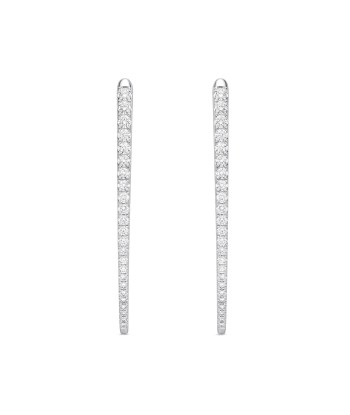 Memoire 18k White Gold Imperial Diamond Hoop Earrings de votre