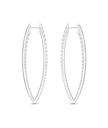 Memoire 18k White Gold Imperial Diamond Hoop Earrings de votre