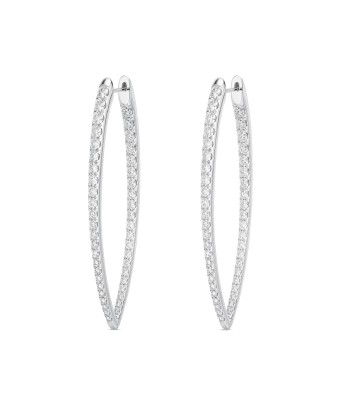 Memoire 18k White Gold Imperial Diamond Hoop Earrings de votre