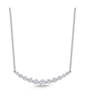 Memoire 18k White Gold Smile Diamond Necklace Economisez 