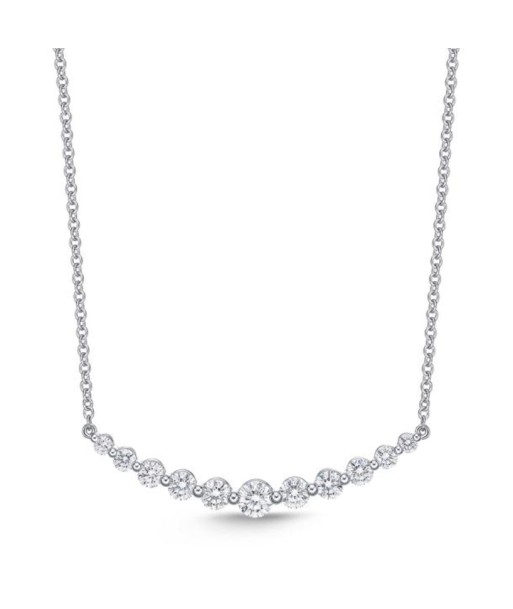 Memoire 18k White Gold Smile Diamond Necklace Economisez 