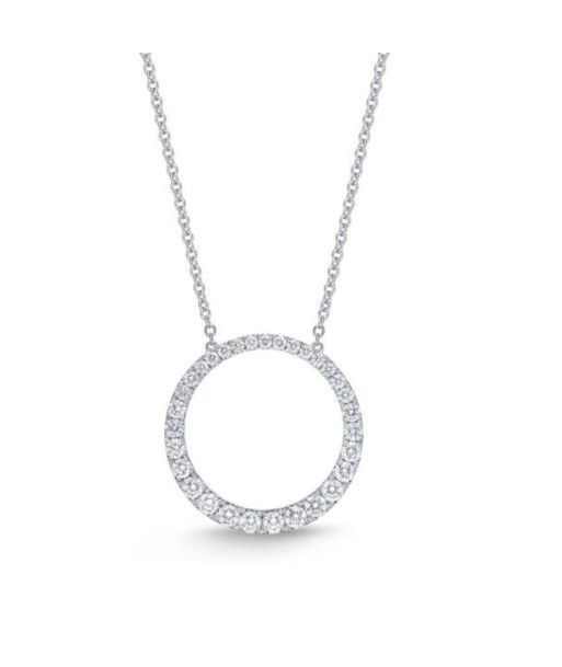 Memoire 18k White Gold Graduated Diamond Circle Necklace Voir les baskets