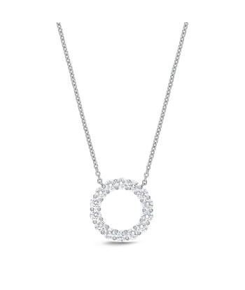 Memoire 18k White Gold Diamond Circle Necklace 2023