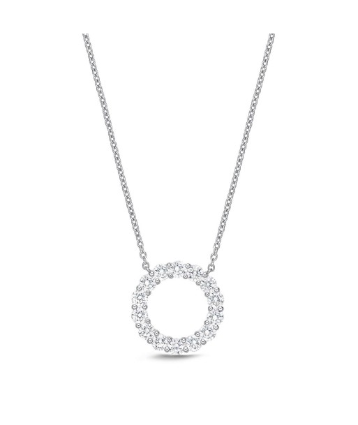 Memoire 18k White Gold Diamond Circle Necklace 2023