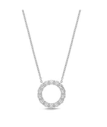 Memoire 18k White Gold Diamond Circle Necklace 2023