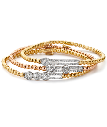 Hulchi Belluni Tresore Bead Single Slide Diamond Bracelet 18K Les êtres humains sont 