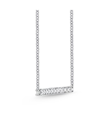 Memoire 18k White Gold Prong-Set Diamond Bar Necklace Les magasins à Paris et en Île-de-France