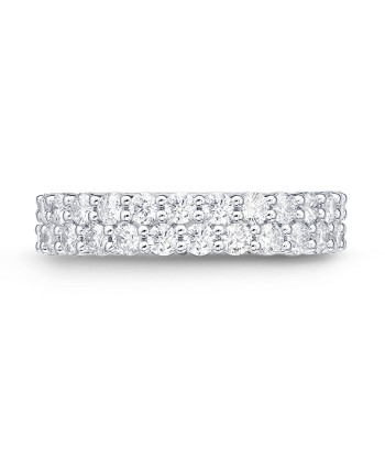 Memoire 18k White Gold 2-Row Paramount Halfway Diamond Band de France