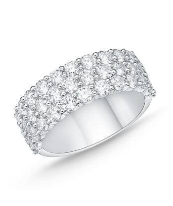 Memoire 18k White Gold 3-Row Paramount Halfway Diamond Band 50-70% off 