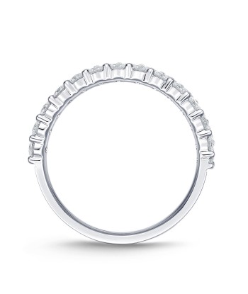 Memoire 18k White Gold 2-Row Paramount Halfway Diamond Band de France