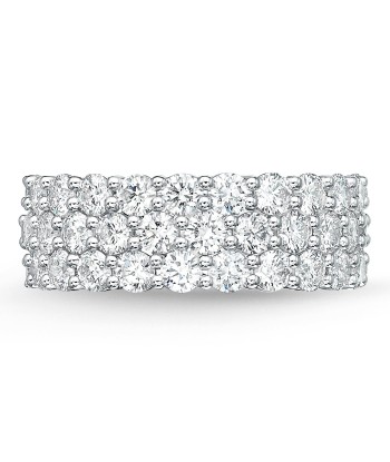 Memoire 18k White Gold 3-Row Paramount Halfway Diamond Band 50-70% off 