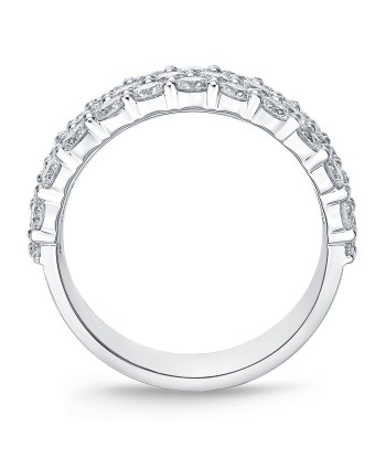 Memoire 18k White Gold 3-Row Paramount Halfway Diamond Band 50-70% off 