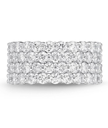 Memoire 18k White Gold 4-Row Paramount Halfway Diamond Band Profitez des Offres !