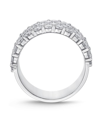 Memoire 18k White Gold 4-Row Paramount Halfway Diamond Band Profitez des Offres !