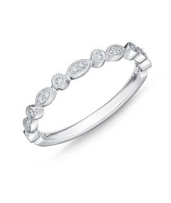 Memoire Marquise Illusion Round Diamond Vintage Stackable Band les ligaments