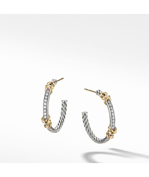 Petite Helena Hoop Earrings with 18K Yellow Gold and Diamonds outlet