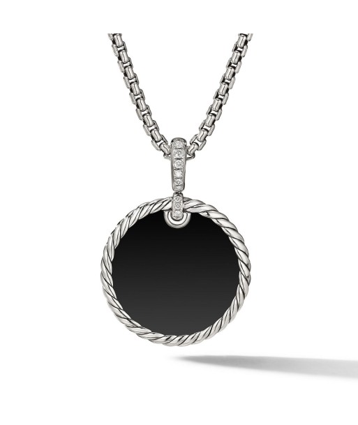 DY Elements Reversible Disc Pendant with Black Onyx and Mother of Pearl and Pave Diamonds les muscles