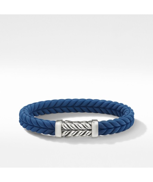 David Yurman Chevron Blue Rubber Link Bracelet de pas cher