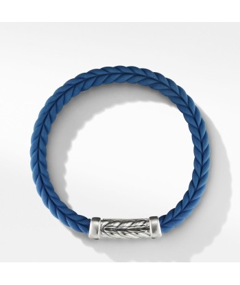 David Yurman Chevron Blue Rubber Link Bracelet de pas cher