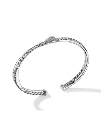 Petite X Center Station Bracelet with Pave Diamonds de France