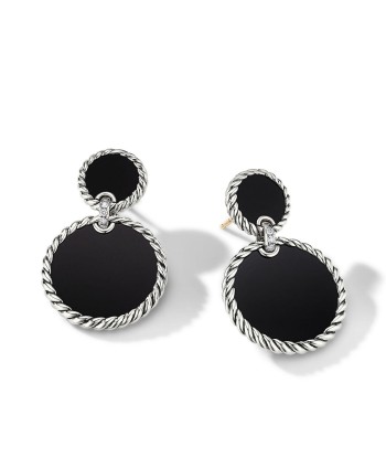 DY Elements Double Drop Earrings with Black Onyx and Pave Diamonds offre 