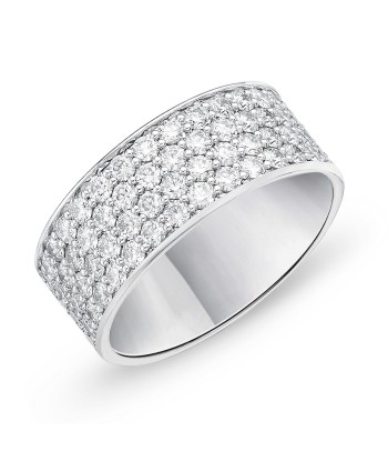 Memoire 18K White Gold Four-Row Halfway Pave Silk Diamond Band Comparez plus de prix