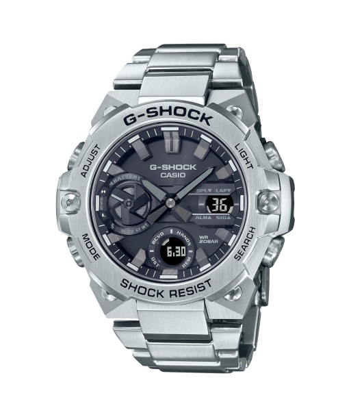 Casio G-Shock G-Steel Black Stainless Steel Carbon Core Watch GSTB400D-1A Solar basket pas cher