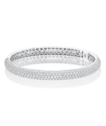 Memoire 18k White Gold Pirouette Pave Diamond Bracelet pas cher