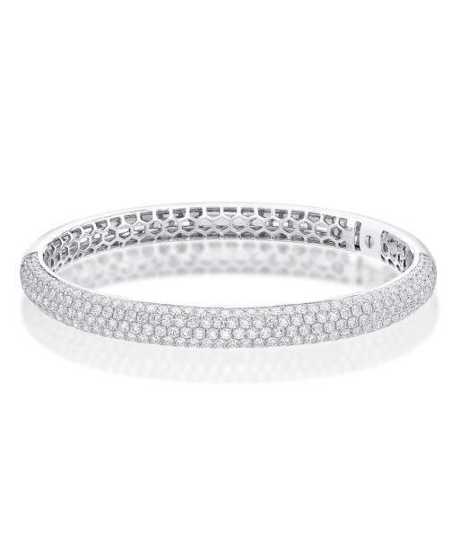 Memoire 18k White Gold Pirouette Pave Diamond Bracelet pas cher