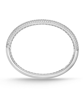 Memoire 18k White Gold Pirouette Pave Diamond Bracelet pas cher