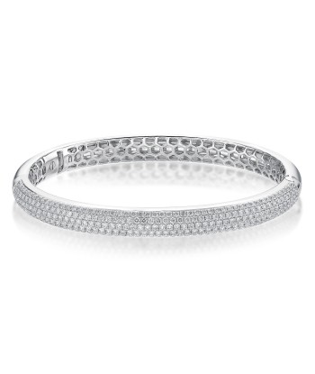 Memoire 18k White Gold Pirouette Pave Diamond Bracelet pas cher