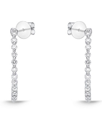 Memoire 18k White Gold Aura Diamond Hoop Earrings la chaussure