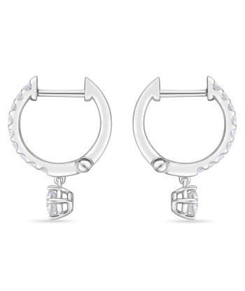 Memoire 18k White Gold Odessa Huggie Drop Diamond Earrings prix