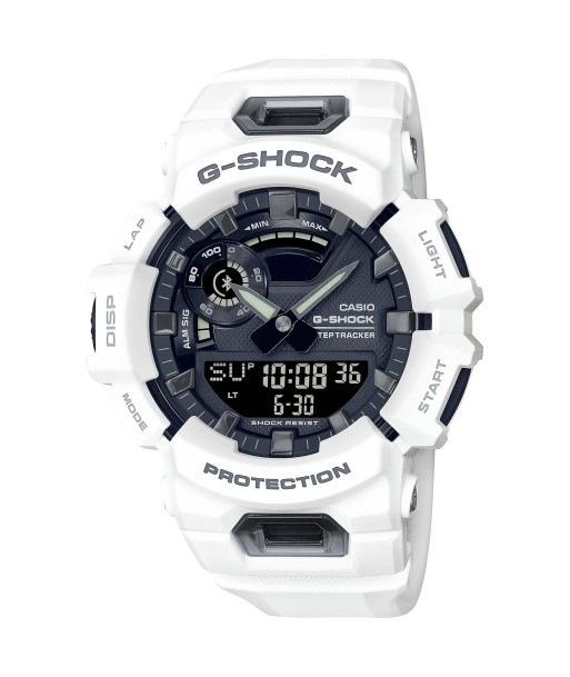 Casio G-Shock White Black StepTracker Analog-Digital Watch GBA900-7A les ligaments