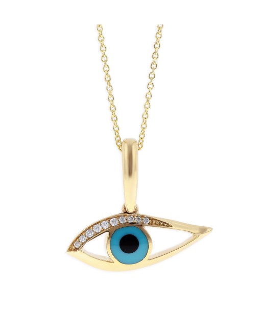 Kabana Kalo Mati 14k Yellow Gold Evil Eye Diamond Pendant GPCF499OXT no chain Comparez plus de prix