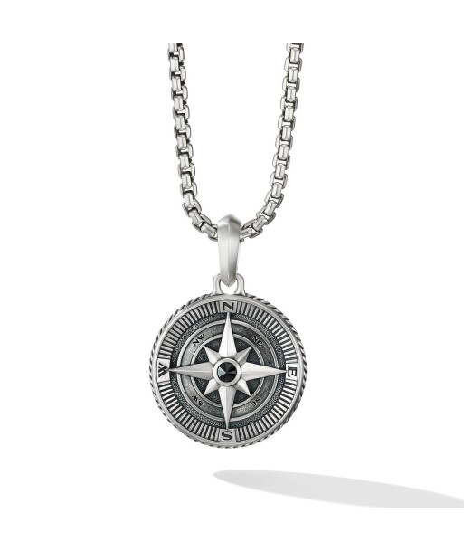 Mens Maritime Compass Amulet with Center Black Diamond À commander