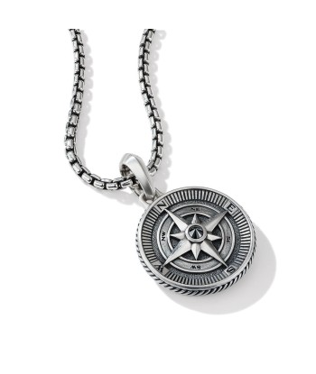 Mens Maritime Compass Amulet with Center Black Diamond À commander