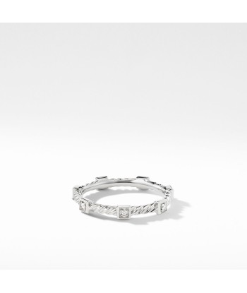 David Yurman Cable Collectibles Ring with Diamonds in 18K White Gold prix