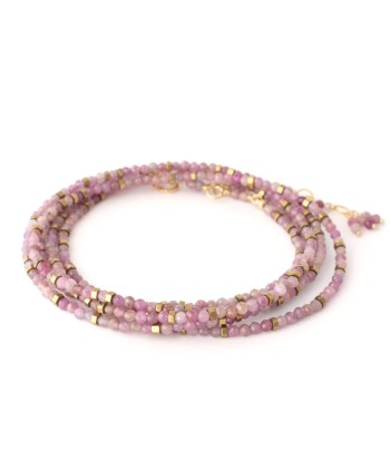 Anne Sportun Multi Pink Ruby Pyrite Beaded Confetti Wrap Bracelet & Necklace 34" ouvre sa boutique