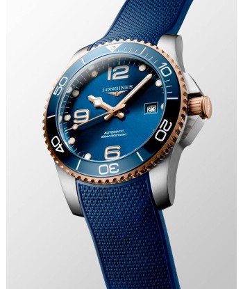 Longines Hydroconquest 41MM Automatic Blue Ceramic Rose Gold Watch L37813989 Par le système avancé 