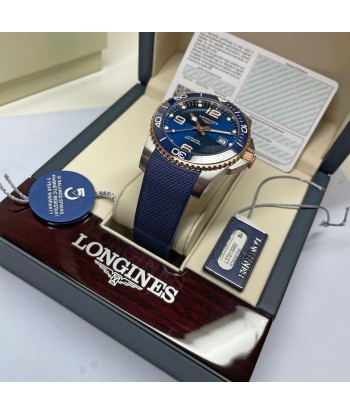 Longines Hydroconquest 41MM Automatic Blue Ceramic Rose Gold Watch L37813989 Par le système avancé 