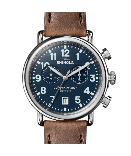 Shinola 41MM Runwell Two-Eye Chronograph Blue Dial Watch S0120194490 en ligne