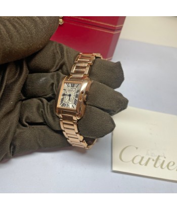 Pre-Owned Cartier Tank Anglaise 18k Rose Gold Quartz Watch W5310013 en ligne des produits 