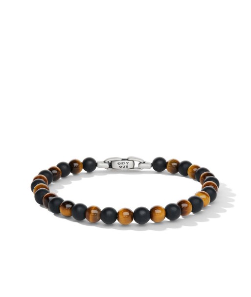 David Yurman Gents Spiritual Beads Bracelet with Black Onyx and Tiger's Eye brillant des détails fins