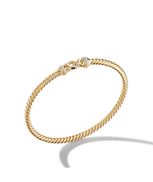 David Yurman Cable Buckle Collection Bracelet in 18K Yellow Gold with Diamonds la livraison gratuite