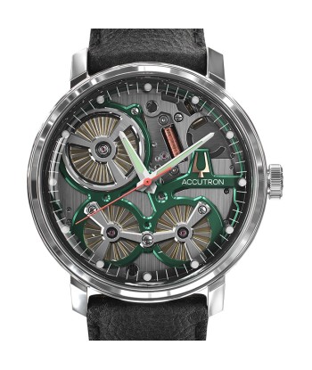 Accutron Spaceview 2020 ElectroStatic Silver Green Dial Watch 2ES6A001 paiement sécurisé